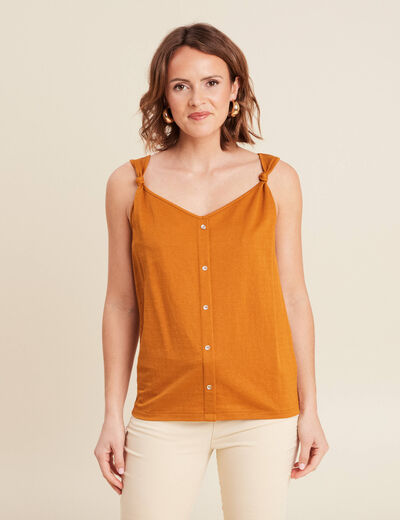 Débardeur sans manches camel femme