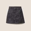 Jupe trap&egrave;ze courte gris ardoise femme