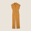 Combinaison pantalon fluide camel femme