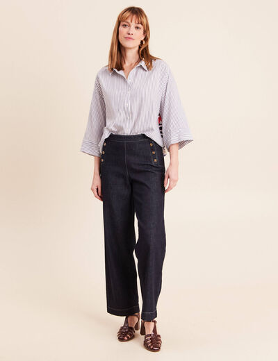 Chemise ample manches 3/4 fluide multicolore femme