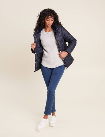 Pull manches longues gris clair femme