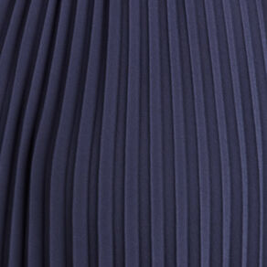 Robe longue évasée à volants bleu marine femme