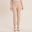 Pantalon carotte 7/8&egrave;me beige femme
