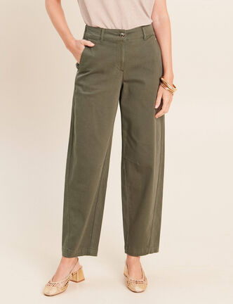 Pantalon boyfriend vert kaki femme