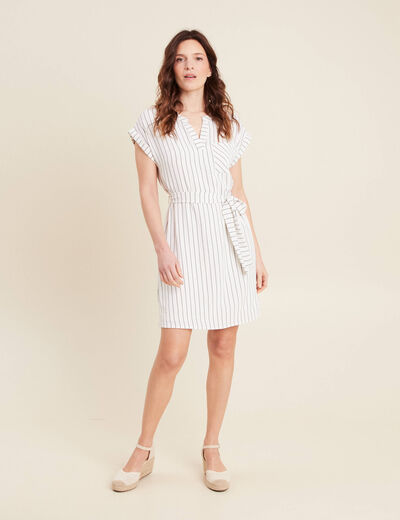 Robe droite courte doublée gris foncé femme
