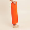 Pantalon jupe-culotte large orange corail femme