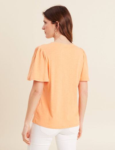 T-shirt manches courtes orange clair femme