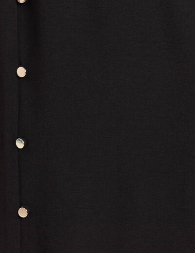 Robe évasée col V sans manches noir femme
