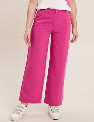 Pantalon chino large rose fushia femme