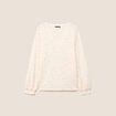 Blouse col v manches longues ecru femme