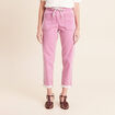 Pantalon coupe mom 7/8&egrave;me rose femme