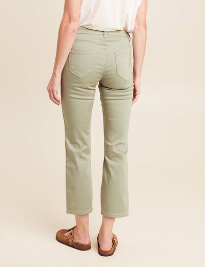 Pantalon réversible droit 7/8ème vert olive femme