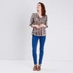Blouse manches 3/4 creme femme