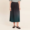 Jupe midi patineuse pliss&eacute;e vert fonc&eacute; femme