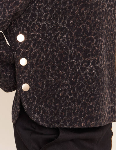 Pull col rond manches longues marron femme