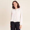 Chemise ample effet boule doubl&eacute;e ivoire femme