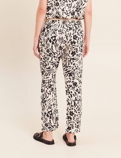 Pantalon coupe chino en lin blanc femme