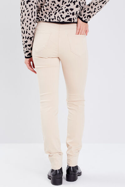 Jean magique ajusté taille standard ecru femme