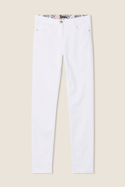 Jean magique ajusté taille standard blanc femme