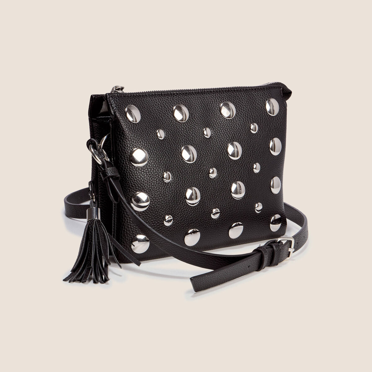 Sac bandouli&egrave;re avec 2 pochettes noir femme
