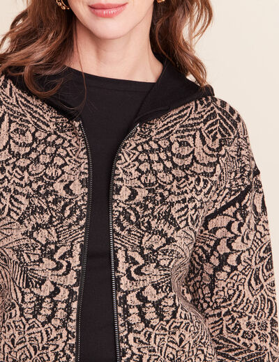 Sweat r&eacute;versible &agrave; capuche vert kaki femme