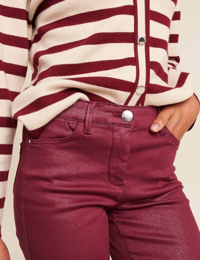 Pantalon magique L'Unique effet brillant bordeaux femme