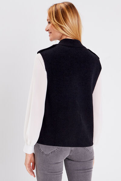 Gilet sans manches noir femme