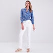 Chemise manches longues bleu femme