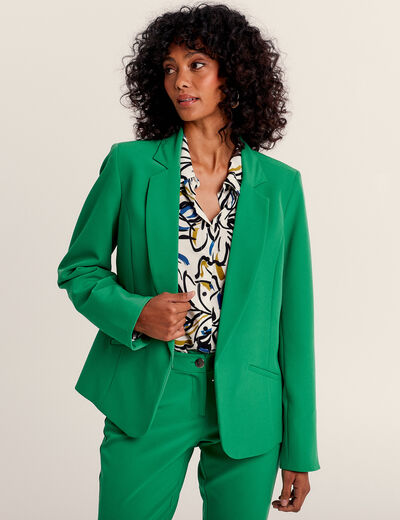 Veste city droite manches 3/4 vert femme