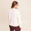 Pull col montant doux rose clair femme
