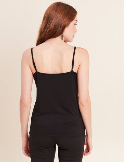 D&eacute;bardeur ajust&eacute; col v noir femme