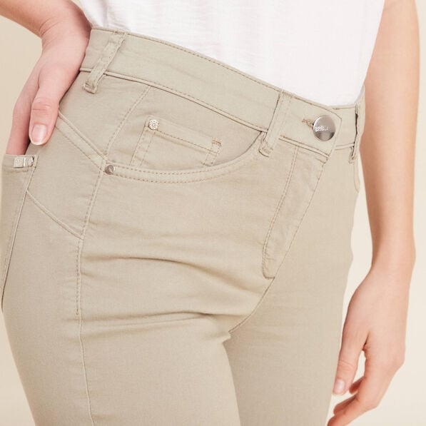 pantacourt droit taille standard vert clair femme Pantacourt droit taille standard vert clair femme