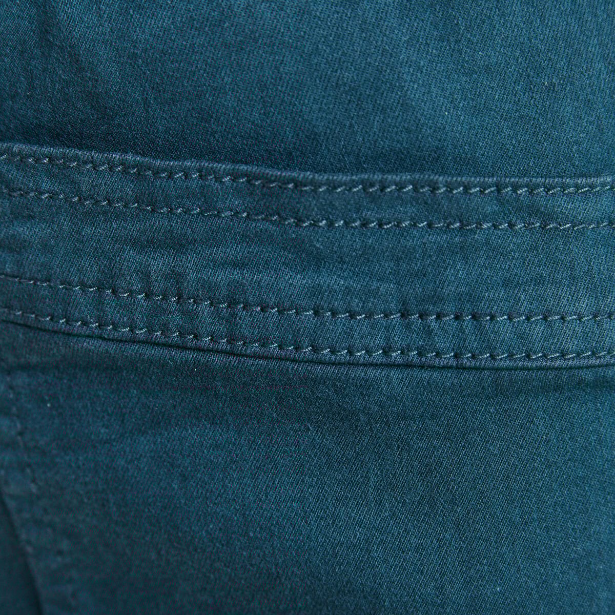 Pantalon coupe droite à coulisse bleu canard femme