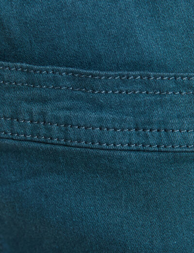 Pantalon coupe droite à coulisse bleu canard femme