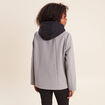 Caban doubl&eacute; avec capuche gris clair femme