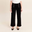 Pantalon loose en velours noir femme