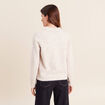 Pull col polo et d&eacute;tails bijout&eacute;s beige femme