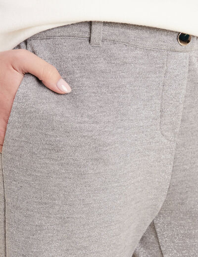 Pantalon large paillettes gris argent femme