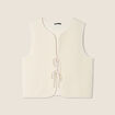 Gilet sans manches matelassé ecru femme