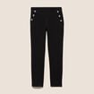 Legging 7/8&egrave;me taille bascul&eacute;e en maille noir femme