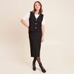 Gilet sans manches col v doubl&eacute; noir femme