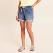 Short relax en jean denim stone femme