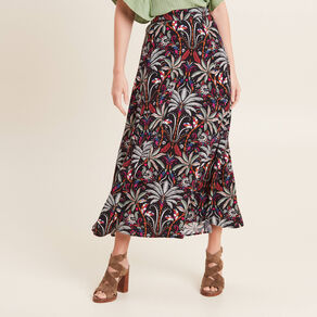 jupe longue evasee noir femme Jupe longue évasée noir femme