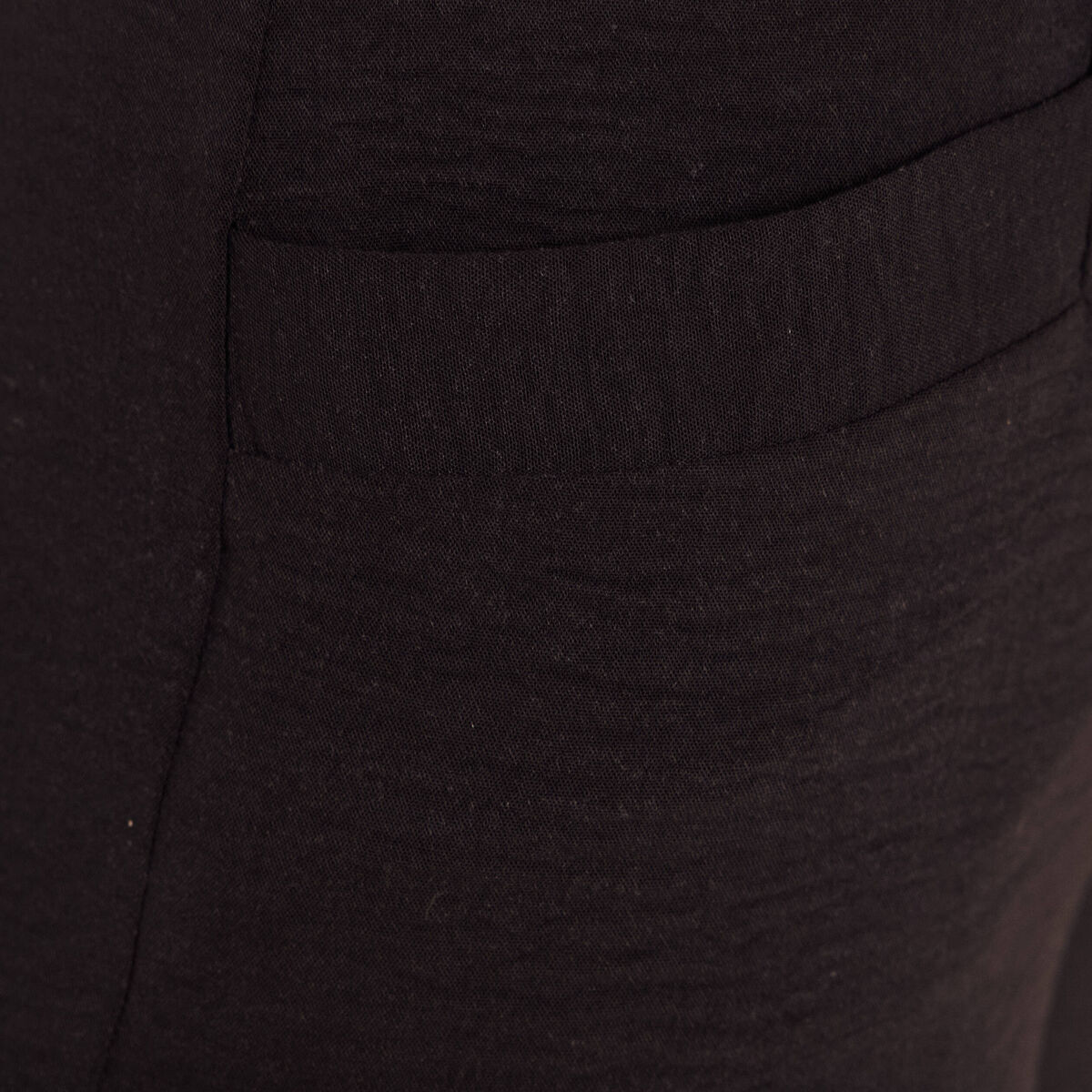 Pantalon large 7/8&egrave;me taille haute noir femme