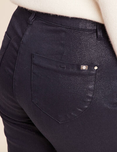 Pantalon magique L'Unique effet brillant bleu marine femme