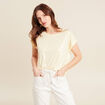 T-shirt manches courtes jaune clair femme