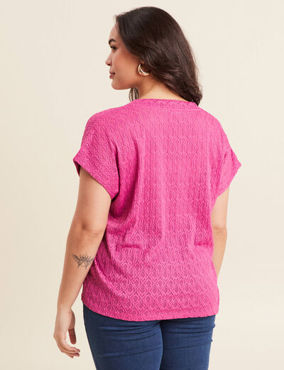 T-shirt manches courtes rose femme