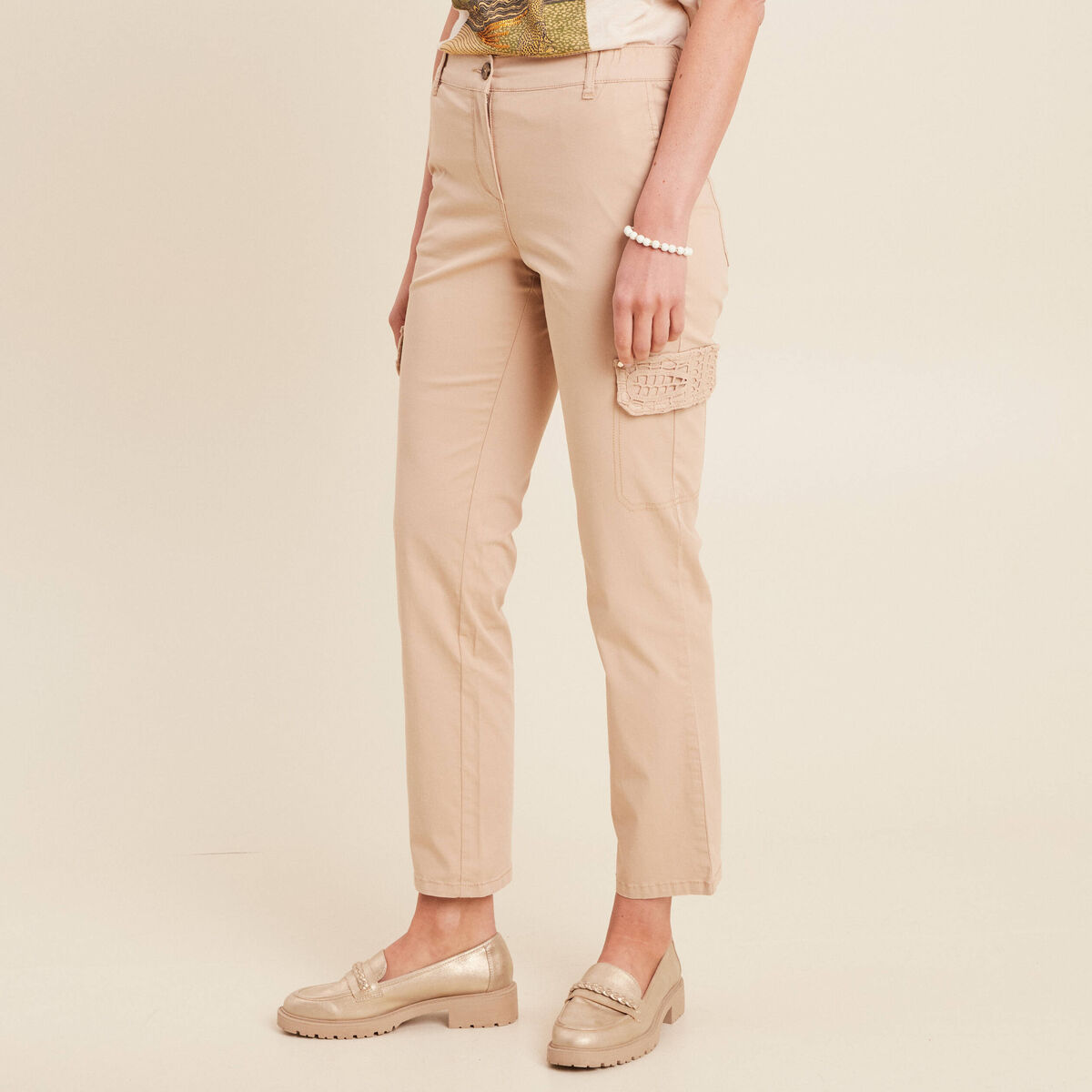 Pantalon jogpant 7/8&egrave;me sable femme