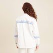 Surchemise brodée en jean blanc femme