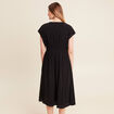 Robe évasée courte manches courtes noir femme